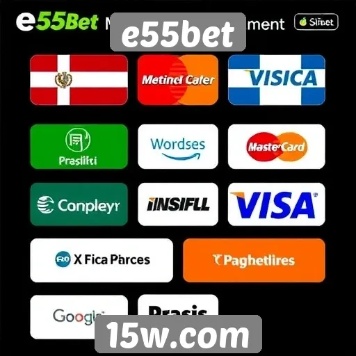 Métodos de pagamento disponíveis no e55bet